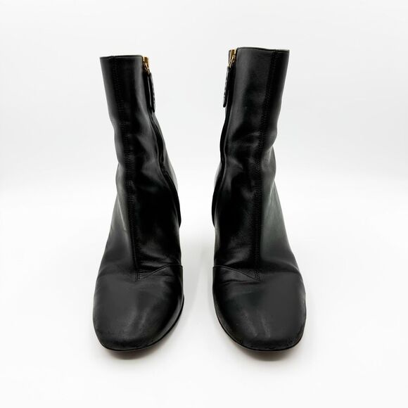 Gucci Black Leather Boots Rhinestone Embellished Block Heels EU 38.5 US 8.5 - Picture 3 of 12